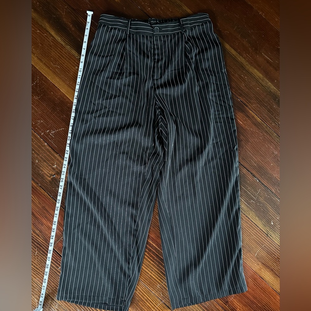 Chic Black Pinstripe Women's Trousers